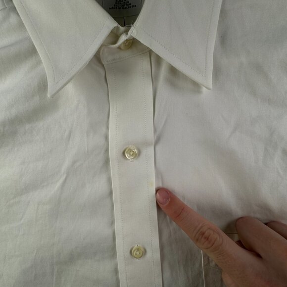 Brooks Brothers Men Non Iron Button Up Shirt Long Sleeve 15.5 34 Slim Fit White - Picture 14 of 16